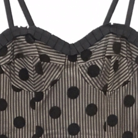 Nanette Lepore Corset Velvet Dot Dress 8 M - Picture 2 of 7